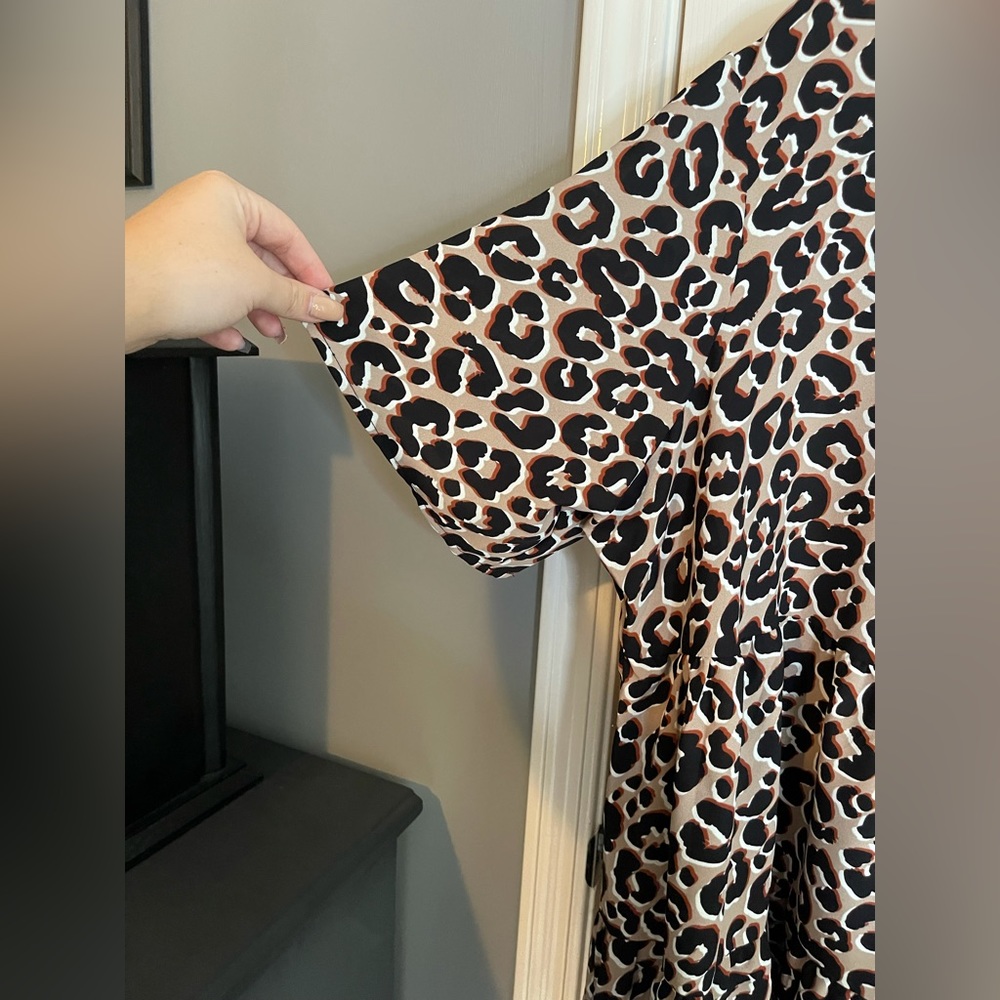 Terra & Sky Leopard Print Dress - Black and Tan - Picture 3 of 4
